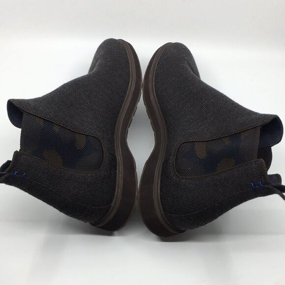 Rothy's The Chelsea Charcoal Gray Brown Knit Merino Wool Blend Ankle Boot 11.5 - Picture 16 of 17